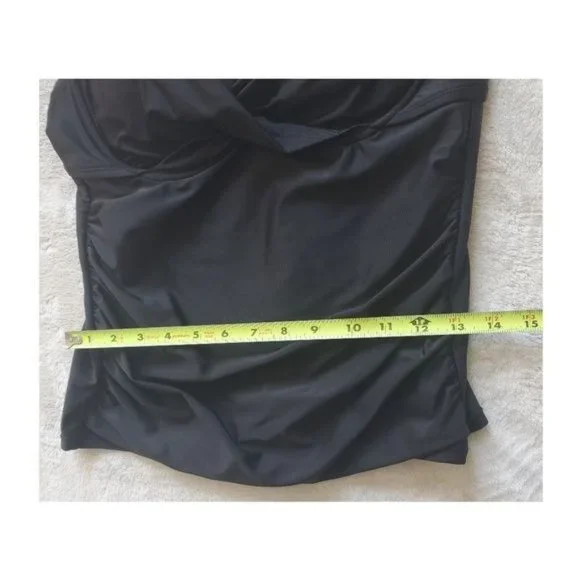 Catalina twist front underwire Black minimalist tankini top size 8-10 - Picture 4 of 8